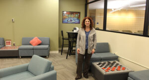 Kristie McNamara with checkerboard