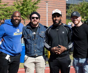 A group of four male WSU alumni
