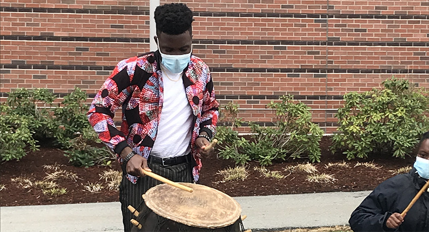 Student drumming