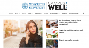 The Campus Well website with the university logo