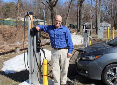 Steve Bandarra at one of the new charging stations
