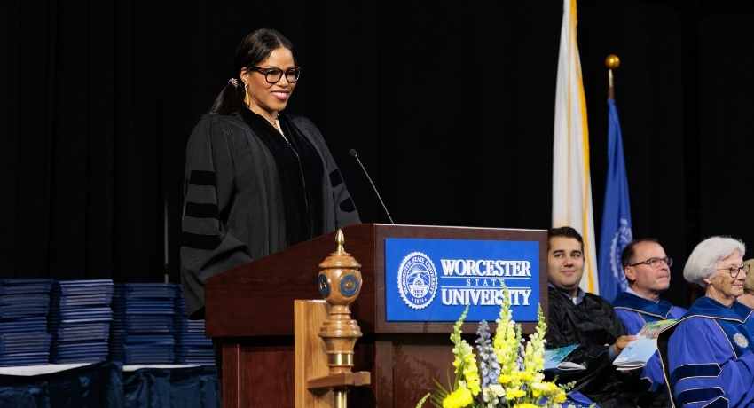 Commencement speaker Ilyasah Shabazz urges graduates to “stand for those who cannot stand for themselves”