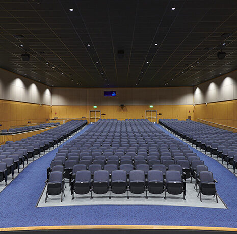 A view of the renovated auditorium from the stage