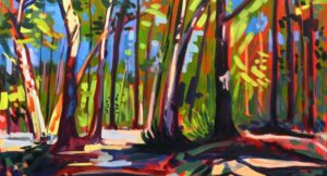 painting of forest trees