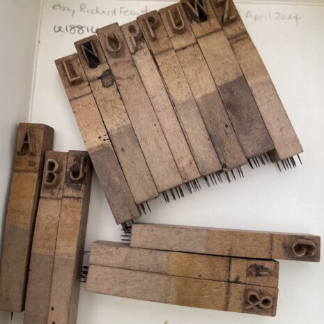 Wood punches for printing Braille for the blind