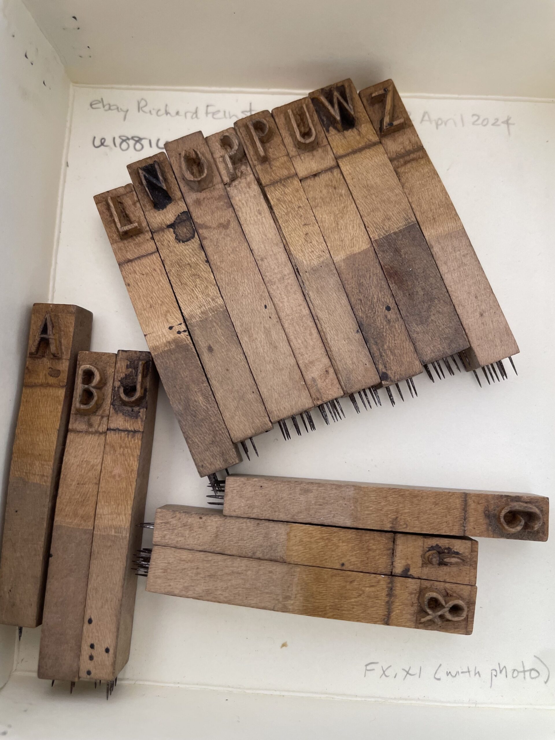 Wood punches for printing Braille for the blind