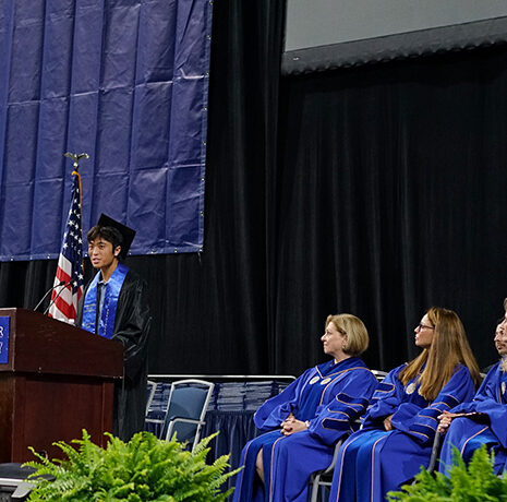 Student speaker Daniel Hsu