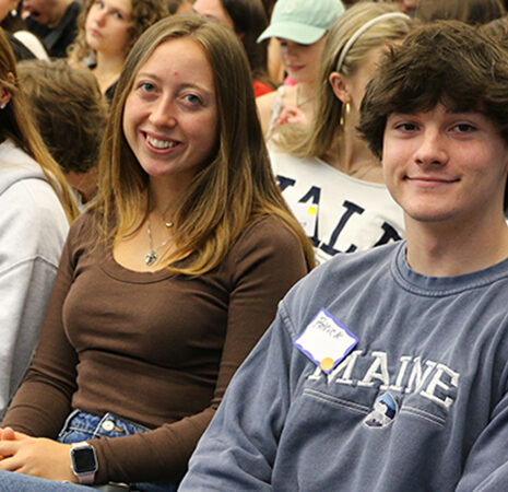 Three students at Convocation